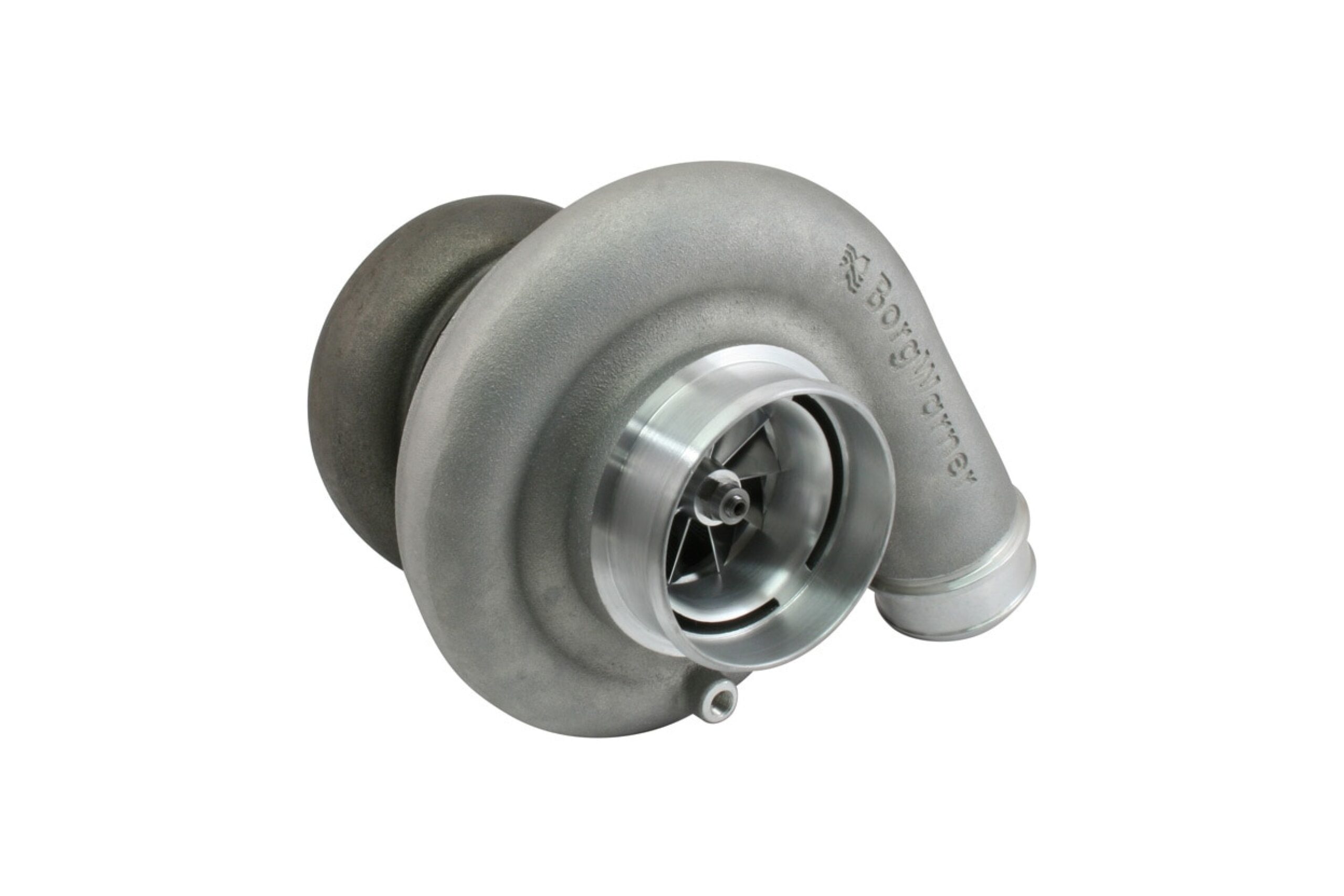 BorgWarner turbocharger on a white background